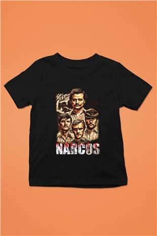 Narcos Pablo Escobar Baskılı Siyah Unisex Çocuk Tişört