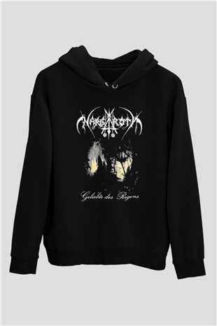 Nargaroth Baskılı Unisex Siyah Kapüşonlu Sweatshirt
