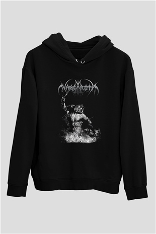 Nargaroth Baskılı Unisex Siyah Kapüşonlu Sweatshirt