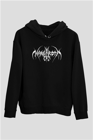 Nargaroth Baskılı Unisex Siyah Kapüşonlu Sweatshirt