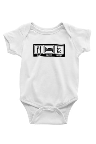 Nargile Baskılı Beyaz Unisex Bebek Body - Zıbın