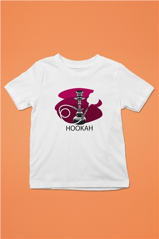 Nargile Baskılı Beyaz Unisex Çocuk Tişört