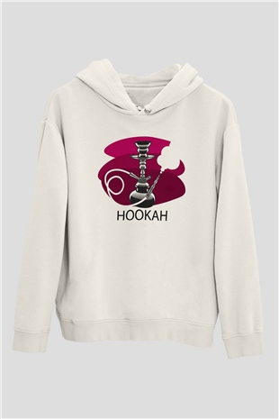 Nargile Beyaz Unisex Hoodie