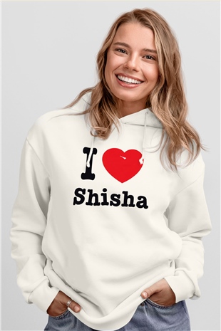 Nargile Beyaz Unisex Kapşonlu Sweatshirt