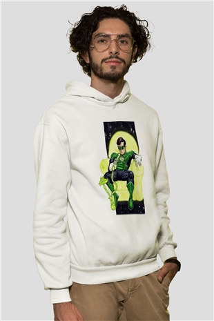 Nargile Beyaz Unisex Kapşonlu Sweatshirt