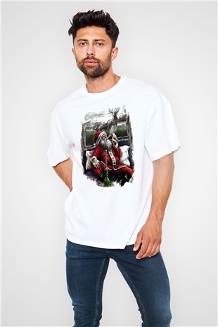 Nargile Beyaz Unisex Oversize Tişört T-Shirt