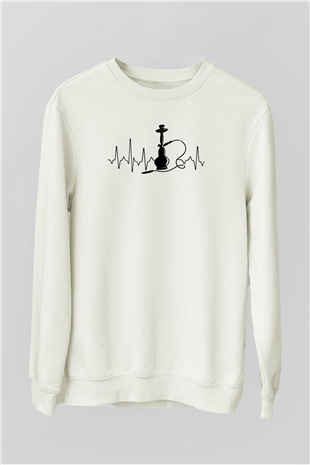 Nargile Beyaz Unisex Sweatshirt