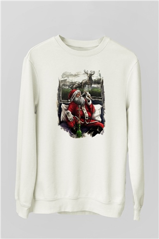 Nargile Beyaz Unisex Sweatshirt