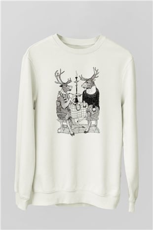 Nargile Beyaz Unisex Sweatshirt