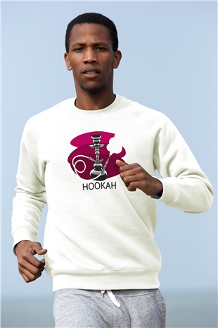 Nargile Beyaz Unisex Sweatshirt
