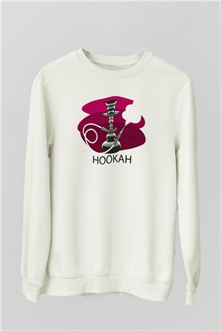 Nargile Beyaz Unisex Sweatshirt