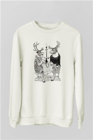 Nargile Beyaz Unisex Sweatshirt
