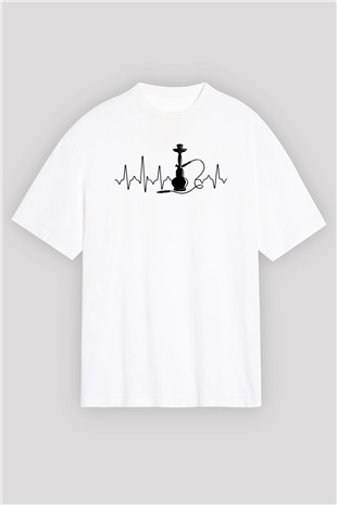 Nargile Beyaz Oversize Tişört Oversize T-shirt - TişörtFabrikası