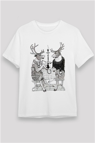 Nargile Beyaz Unisex Tişört T-Shirt - TişörtFabrikası