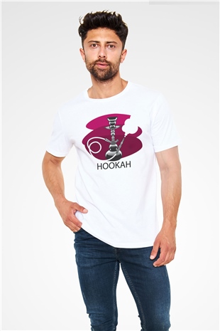 Nargile Beyaz Unisex Tişört T-Shirt - TişörtFabrikası