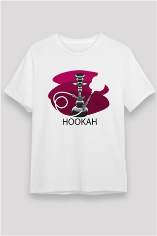 Nargile Beyaz Unisex Tişört T-Shirt - TişörtFabrikası