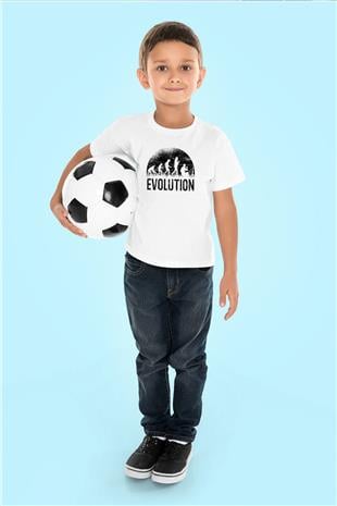 Nargile Evrimi Baskılı Unisex Beyaz Çocuk Tişörtü - Tshirt