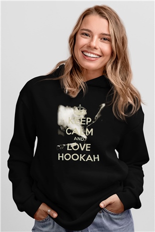 Nargile Siyah Unisex Kapşonlu Sweatshirt