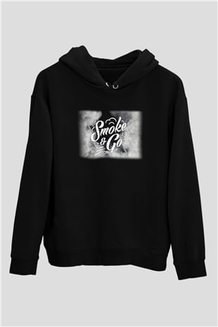 Nargile Siyah Unisex Kapşonlu Sweatshirt