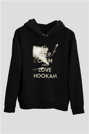 Nargile Siyah Unisex Kapşonlu Sweatshirt