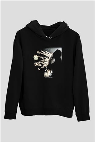 Nargile Siyah Unisex Kapşonlu Sweatshirt
