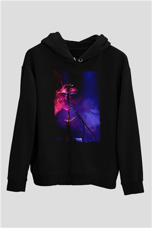 Nargile Siyah Unisex Kapüşonlu Sweatshirt