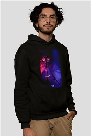 Nargile Siyah Unisex Kapüşonlu Sweatshirt