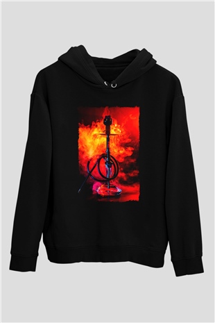 Nargile Siyah Unisex Kapüşonlu Sweatshirt