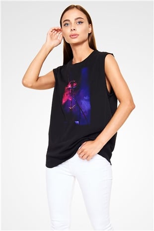 Nargile Siyah Unisex Kolsuz Tişört