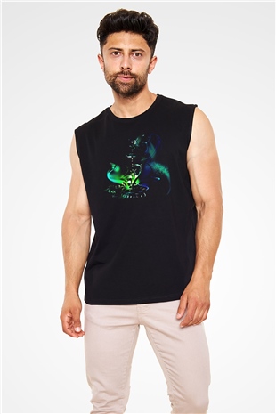 Nargile Siyah Unisex Kolsuz Tişört