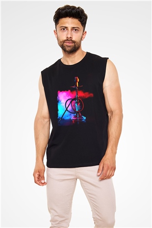Nargile Siyah Unisex Kolsuz Tişört
