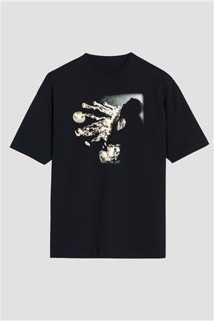 Nargile Siyah Unisex Oversize Tişört T-Shirt