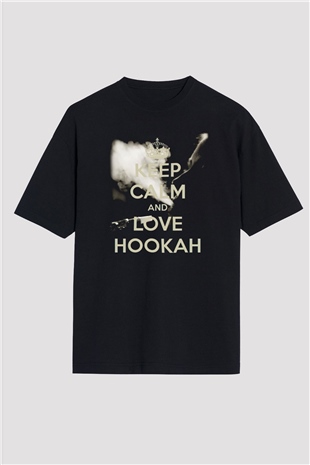 Nargile Siyah Unisex Oversize Tişört T-Shirt