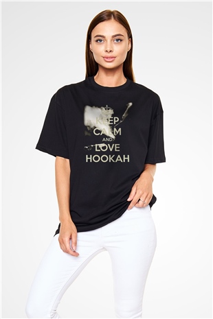 Nargile Siyah Unisex Oversize Tişört T-Shirt
