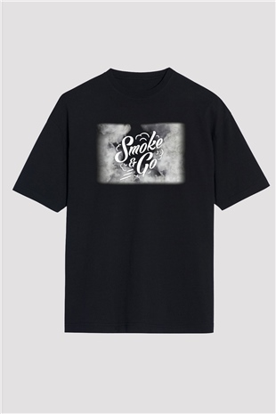 Nargile Siyah Unisex Oversize Tişört T-Shirt