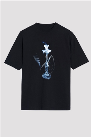 Nargile Siyah Unisex Oversize Tişört T-Shirt