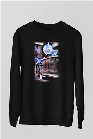 Nargile Siyah Unisex Sweatshirt
