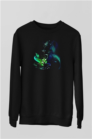 Nargile Siyah Unisex Sweatshirt