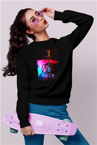 Nargile Siyah Unisex Sweatshirt