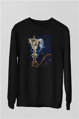 Nargile Siyah Unisex Sweatshirt