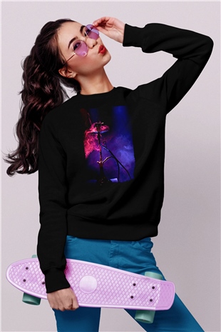 Nargile Siyah Unisex Sweatshirt