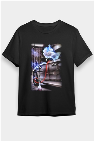 Nargile Siyah Unisex Tişört T-Shirt - TişörtFabrikası