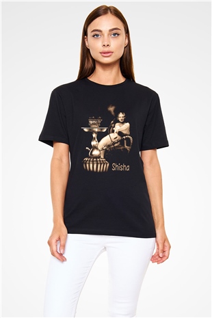 Nargile Siyah Unisex Tişört T-Shirt - TişörtFabrikası