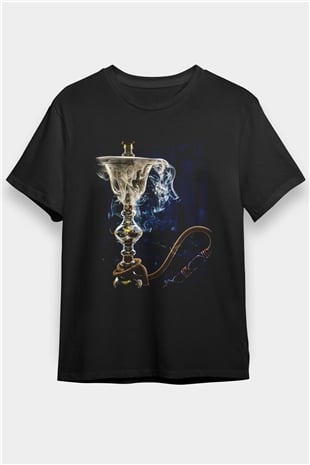 Nargile Siyah Unisex Tişört T-Shirt - TişörtFabrikası