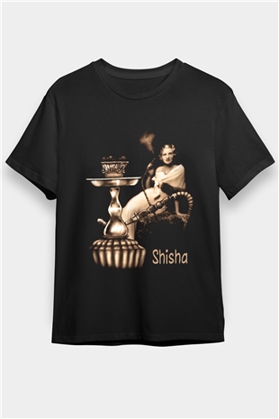 Nargile Siyah Unisex Tişört T-Shirt - TişörtFabrikası