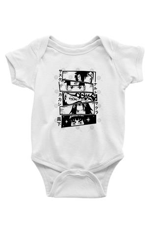 Naruto Baskılı Beyaz Unisex Bebek Body - Zıbın