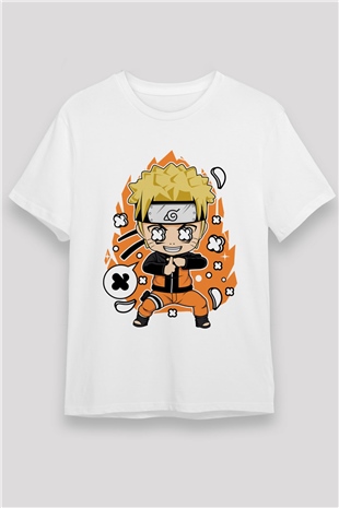 Naruto Baskılı Unisex Beyaz Tshirt