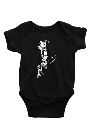 Naruto Baskılı Unisex Siyah Bebek Body - Zıbın