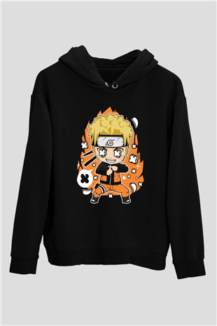 Naruto Baskılı Unisex Siyah Tshirt