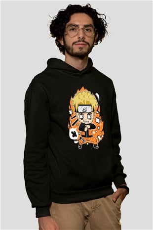 Naruto Baskılı Unisex Siyah Tshirt